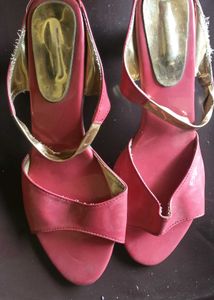 Stylish Red Wedge Sandals