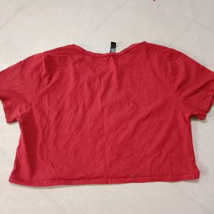 Red 'Chill' Graphic Crop Top