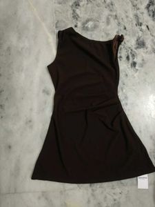 Chic Brown One-Shoulder Mini Dress