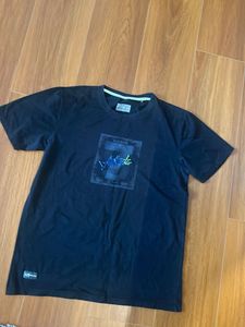 Men's Black Graphic Print T-Shirt