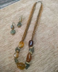 Beaded Necklace & Earring Set