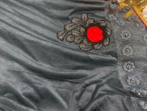 Beautiful Red and gray with embroidery