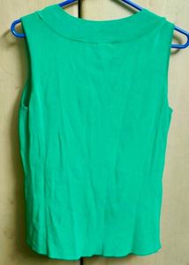 Green Embellished Tank Top