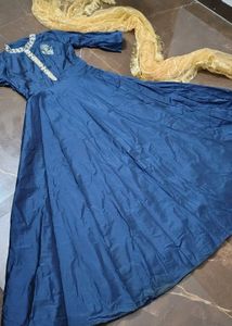 Elegant Navy Blue Anarkali Dress