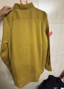 Men's Mustard Yellow Linen Shirt