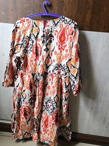 Boho Print V-Neck Midi Dress