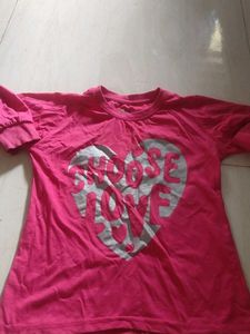 Pink 'Choose Love' Graphic T-Shirt kids set