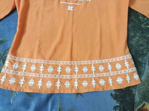 Cold Shoulder Embroidery Top