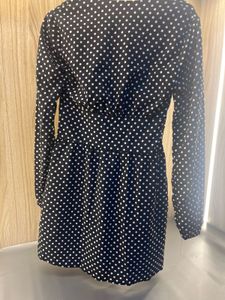 Chic Black Polka Dot Button-Up Dress