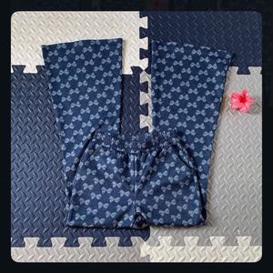 Blue Bow Print Flared Pants⭐️