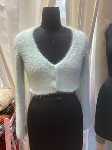 Fluffy Cropped Cardigan