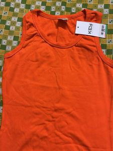 Bright Orange Sleeveless Top