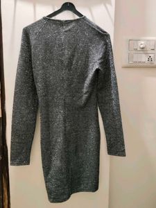 Sparkly Cut-Out Long Sleeve Dress