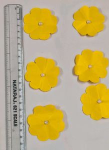 Yellow Paper Flowers 25 pieces Embellishments