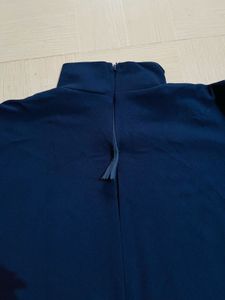Stylish Navy Blue Top with Puff Sleeves