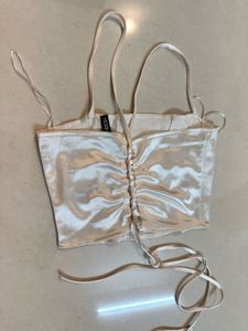 Satin Corset Top with Tie-Up