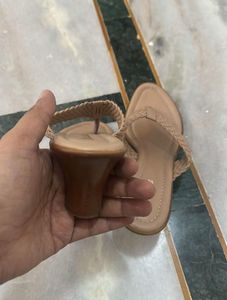 Bata Beige Woven Flat Sandals