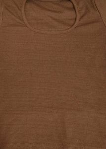 Brown Ribbed Basic Top | Stretch Fit Everyday Wear