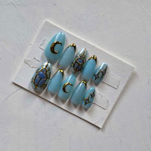 Blue Celestial Press-On Nails