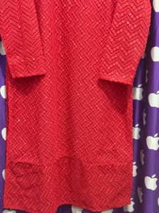 Full body embroidery Red Set with Dupatta