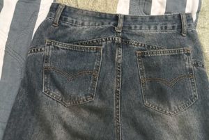 Wide Leg Blue Denim Jeans