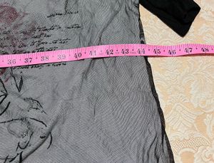 Sheer Graphic Print Long Sleeve Top