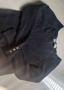 Elegant Navy Knit Top