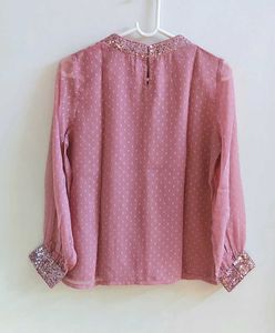 🩷 Rose Gold (Pink) Vintage Style Cuff Sleeves Top