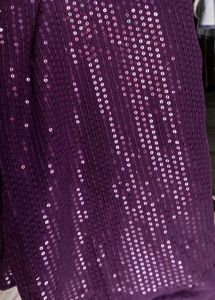 Purple Sequin Saree with stylish  stitch blouse