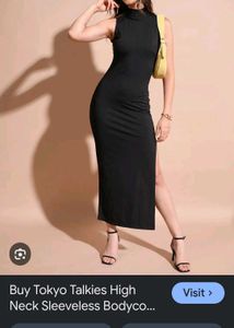 Sleek Black Ribbed Midi Dress