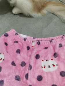 Cute Fleece Pajama Pants Set M size like 30 inch