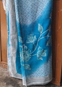 Beautiful Blue Floral Saree
