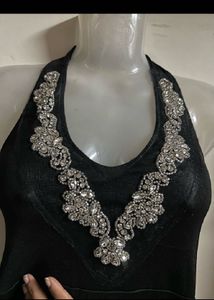 Elegant Black Halter Neck Dress