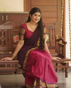 Elegant Blue &amp; Pink Half Saree