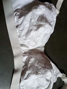 White Embroidered Bra