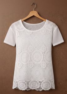 Elegant White Lace T-Shirt