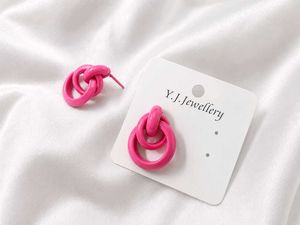 Chic Pink Knot Hoop Earrings