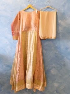 Peach Anarkali with Dupatta