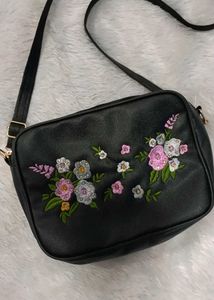 Floral Embroidered Crossbody Bag