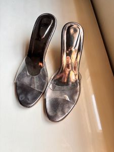 Chic Clear Strap Transparent Heels