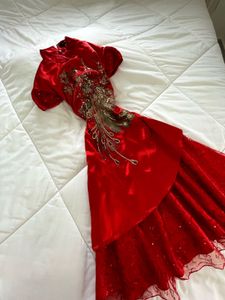 Red cheongsam dress