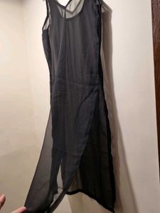 Transparent Sheer Black Slip