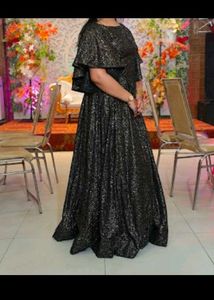 Sparkling Black Sequined Gown