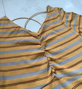 Striped V-Neck Mini Dress