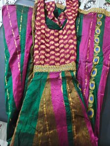 pure kanchi silk anarkali/gown