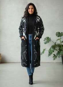 Unique Graphic Knit Cardigan