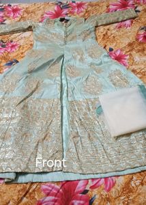 Green ethnic gown with skirt