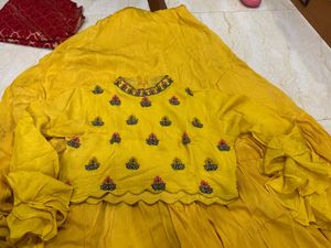 vibrant yellow embroidered lehenga choli
