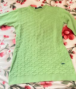 Lime Green Textured Sweater