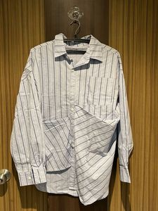 Fashionable Stripped Blue Long Shirt